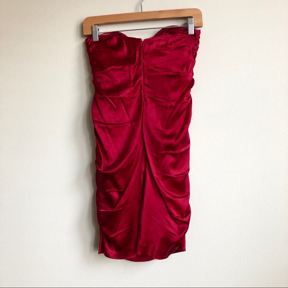 Express Ruched Red Dress - Picture 2 of 3